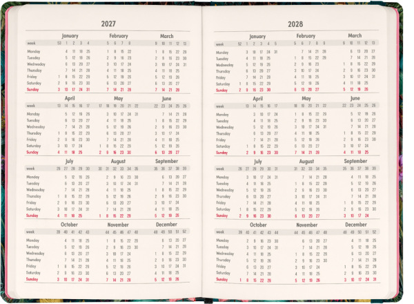 NOTIQUE Weekly Purse size planner Tropical Jungle 2027, 9,8 x 14,5 cm 2