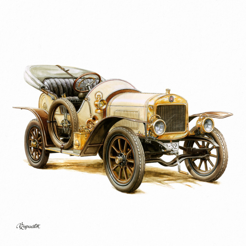 NOTIQUE Poznámkový kalendár Classic Cars – Václav Zapadlík 2026, 30 x 30 cm 2