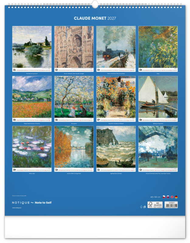 NOTIQUE Nástenný kalendár Claude Monet 2027, 48 x 56 cm 13