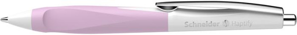 Guľôčkové pero, 0,5 mm, stláčací mechanizmus, biele-ružové telo, SCHNEIDER "Haptify", modr 2