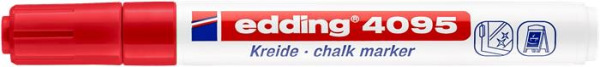 Kriedový popisovač, 2-3 mm, kuželový, EDDING "4095", červený
