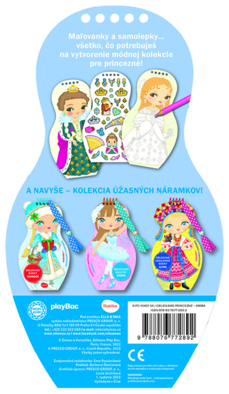 Obliekame bábiky PRINCEZNÁ EMMA – Maľovanky 6