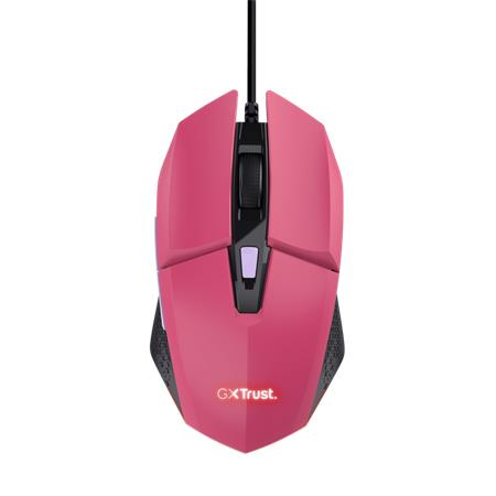 Myš, drôtová, optická, gaming, LED, TRUST "GXT109P Felox", ružová 4