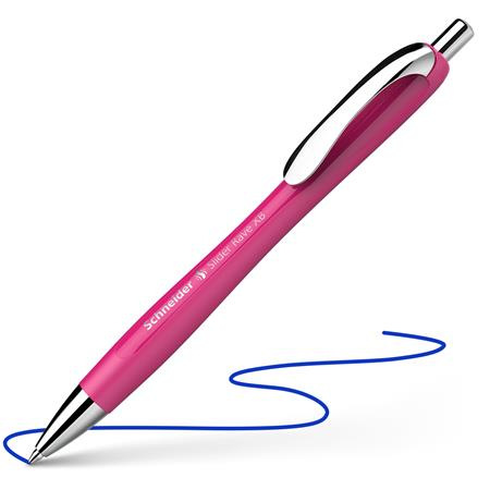 Guľôčkové pero, 0,7 mm, stláčací mechanizmus, SCHNEIDER "Slider Rave XB", magenta 1