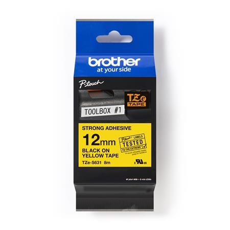 Páska do štítkovača, 12 mm x 8 m, BROTHER, žltá-čierna