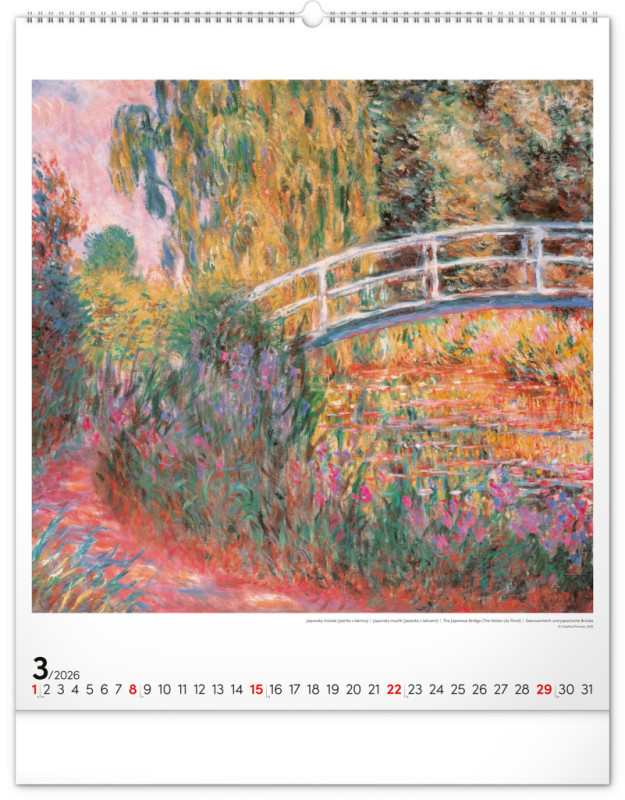 NOTIQUE Nástenný kalendár Claude Monet 2026, 48 x 56 cm 3
