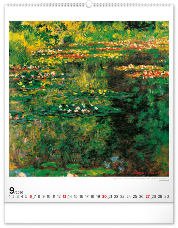 NOTIQUE Nástenný kalendár Claude Monet 2026, 48 x 56 cm 9