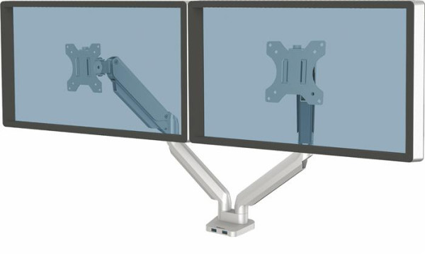 Držiak na monitory pre dva monitory, FELLOWES „Platinum Series™ Dual“, strieborný 2