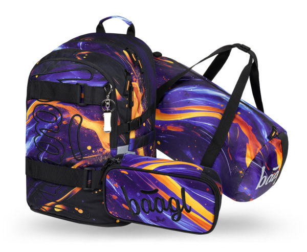 BAAGL SADA 3 Skate Vibe: batoh, peračník, športová taška GRS