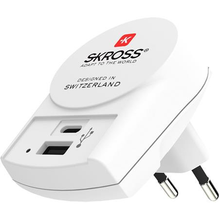 Sieťová nabíjačka, 1xUSB-A, 1xUSB-C, SKROSS