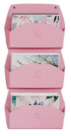 Nástenný organizér, 1 priehradka, ležatý, 38,2x28,9x7,2 cm, EXACOMPTA "Autentik", ružový 2