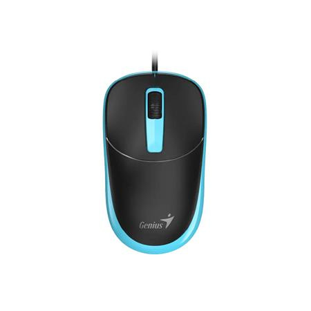 Myš, drôtová, optická, normálna veľkosť, USB, GENIUS "DX-123", čierna-modrá