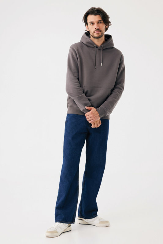 IQONIQ Joshua Unisex mikina s kapucňou z rec. bavlny antracitová M 10