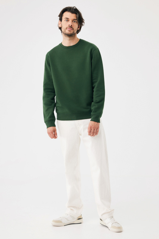 IQONIQ Toria Unisex mikina s okrúhl. výstrihom z rec. bavlny forest green S 5