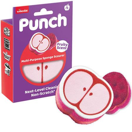 Špongia na riad, multifunkčná, VILEDA "Punch Scrub `n` Wipe", jablko 1