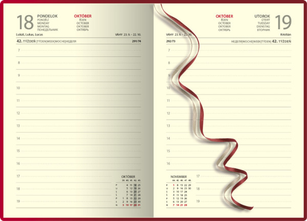 Denný diár A5 DOLCETTO červeno červený 2027 1
