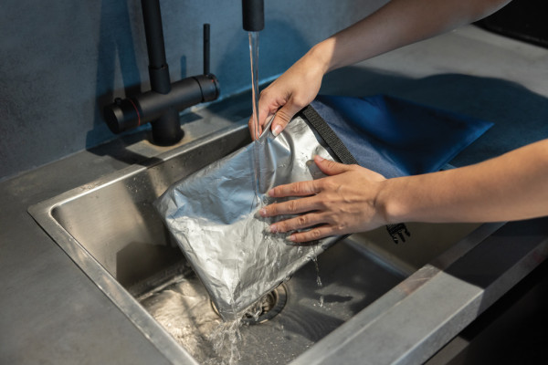 Snackstrap AWARE™ RPET– skladateľná desiatová taška 30x20CM námornícka modrá 8