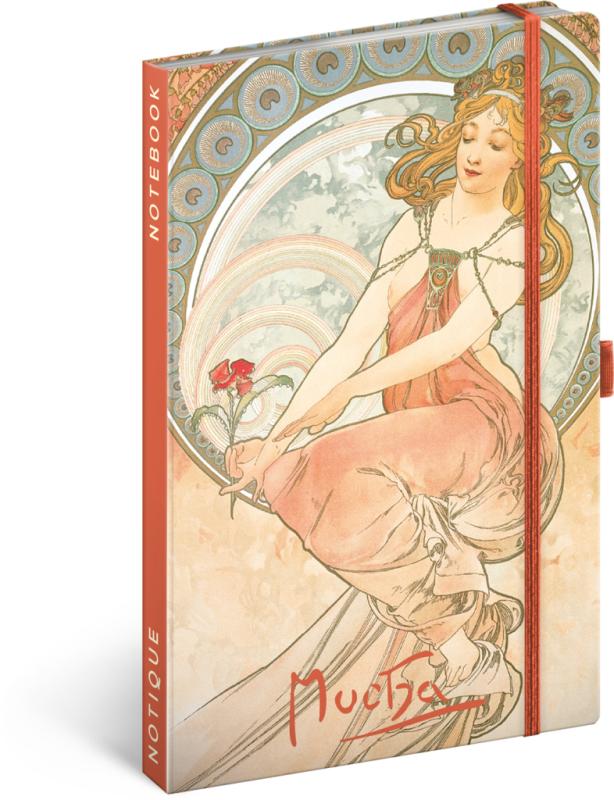 NOTIQUE Notes Alfons Mucha – Maliarstvo, linajkovaný, 13 x 21 cm