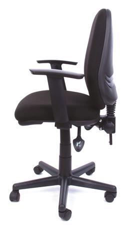 Kancelárska stolička, s nastaviteľnými opierkami rúk, čierne čalúnenie, MAYAH "Smile"
