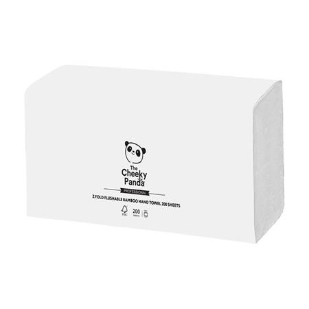Papierové utierky, bambusové, Z ohyb, 2-vrstvové, 200 listov, 21,8x22,4 cm, CHEEKY PANDA,