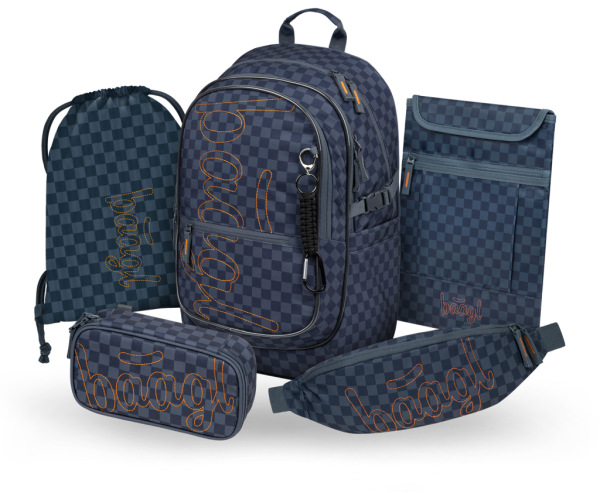 BAAGL SADA 5 Core Ska modrý: batoh, peračník, vrecko, ľadvinka, obal na notebook GRS