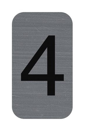 Informačná tabuľka, samolepiaca, 2,5x4,4 cm, hliníkový vzhľad, EXACOMPTA, č. 4 1