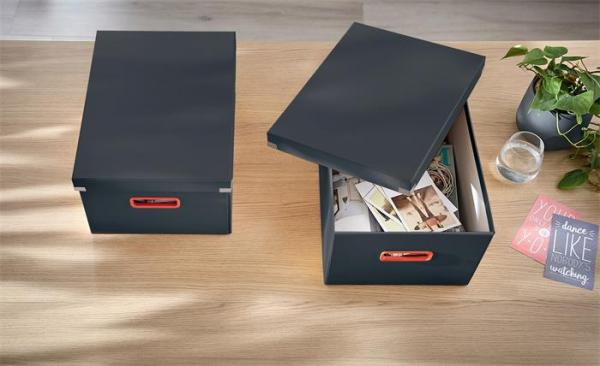 Škatuľa, veľkosť M, LEITZ "Cosy Click&Store", zamatová sivá