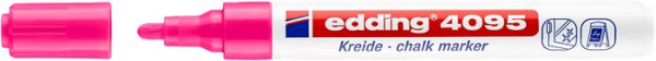 Kriedový popisovač, 2-3 mm, zrezaný hrot, EDDING "4095", neónovo ružová 2