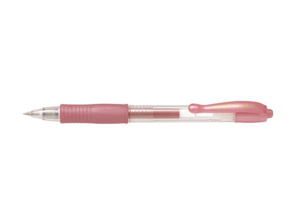 Gélové pero, 0,32 mm, stláčací mechanizmus, PILOT "G-2 Metallic", ružová