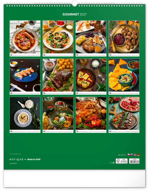 NOTIQUE Nástenný kalendár Gourmet 2027, 48 x 56 cm 13