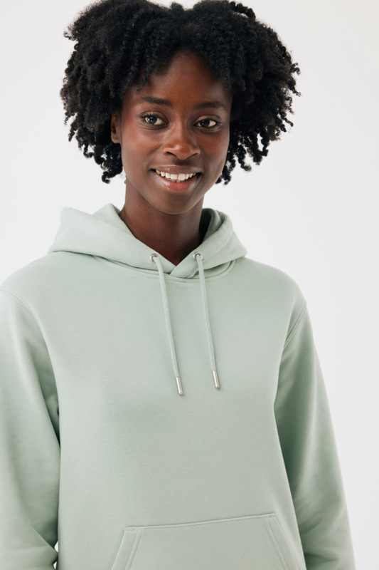 IQONIQ Joshua Unisex mikina s kapucňou z rec. bavlny Iceberg green XXS 9