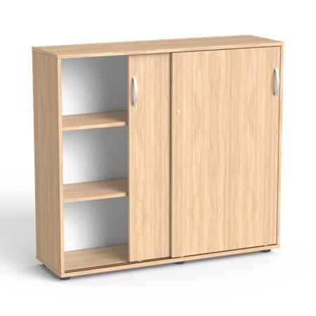 Skriňa, 3-dielna, s posuvnými dverami, s policami, MAYAH "Freedom SV-13", dub