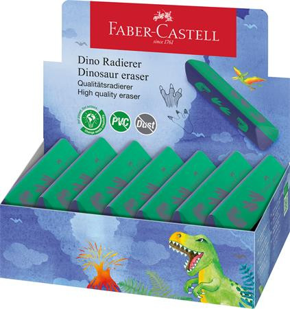Guma, displej, trojhranný, FABER-CASTELL, dinosaurus