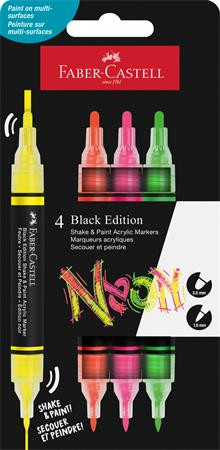 Dekoračný popisovač, sada, 1,0/3,0 mm, obojstranný, akrylový, FABER-CASTELL "Shake&Paint",