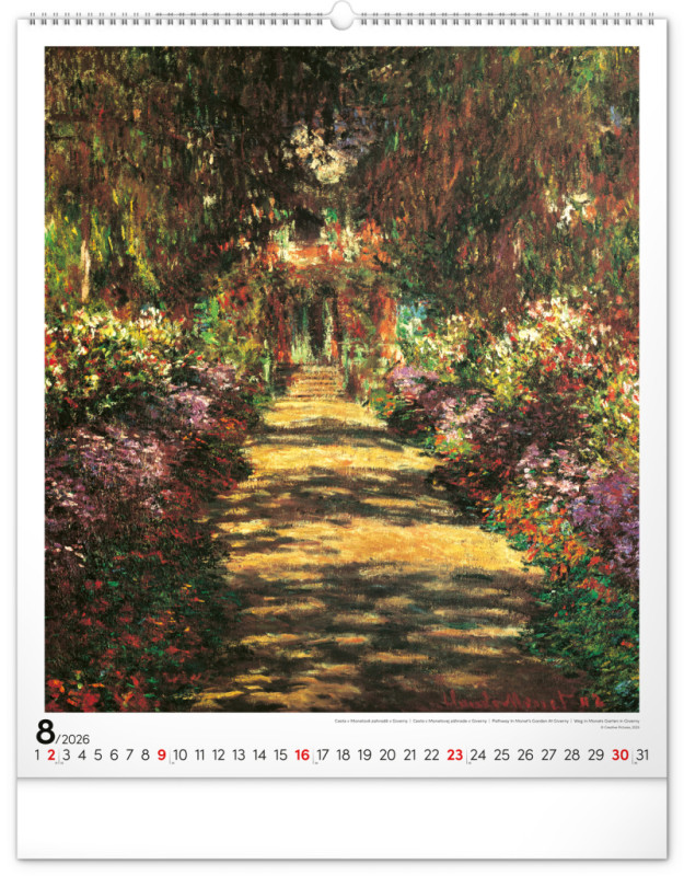 NOTIQUE Nástenný kalendár Claude Monet 2026, 48 x 56 cm 8