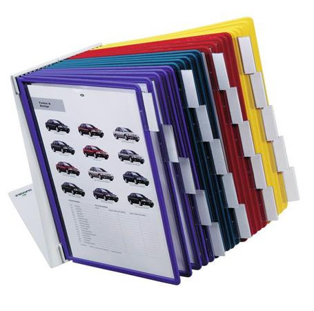 Stolný stojan na prezentačné tabule, s 20 prezentačnými tabuľami, DURABLE "VARIO®", mix fa 5