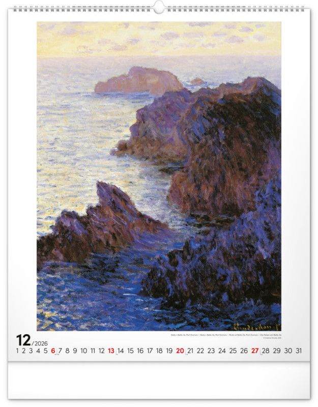 NOTIQUE Nástenný kalendár Claude Monet 2026, 48 x 56 cm 12