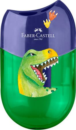 Strúhadlo, displej, dvojdierové, so zásobníkom, FABER-CASTELL, dinosaurus