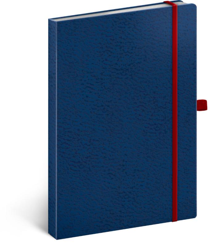 NOTIQUE Notes Vivella Classic modrý/červený, bodkovaný, 15 x 21 cm