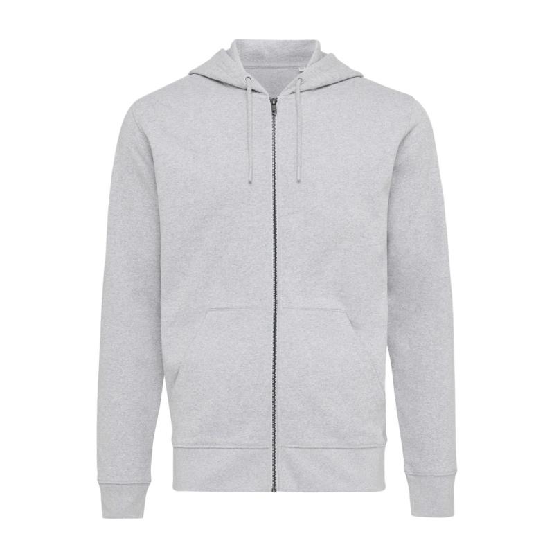 Mikina na zips s kapucňou Iqoniq Abisko z recykl. bavlny heather grey XXS