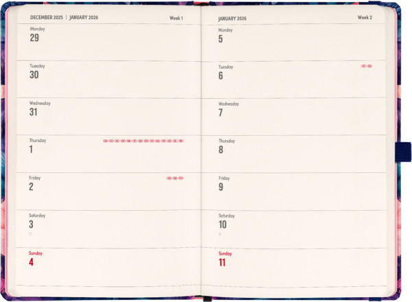 NOTIQUE Planbook diár/notes Kytica 2026, 13 x 21 cm 1