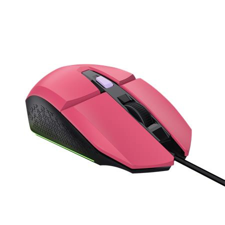 Myš, drôtová, optická, gaming, LED, TRUST "GXT109P Felox", ružová 2