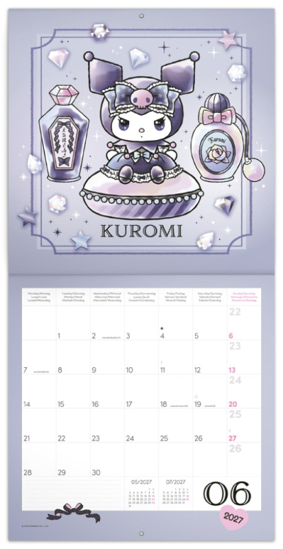 NOTIQUE Grid calendar Kuromi 2027, 30 x 30 cm 1