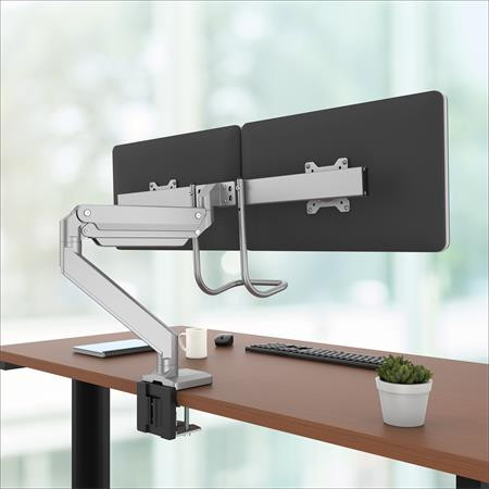 Držiak na monitory pre dva monitory, FELLOWES „Eppa™ Crossbar“, strieborný 3