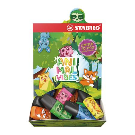 Zvýrazňovač, displej, 2-5 mm, STABILO "Boss Mini Animal Vibes", mix 1