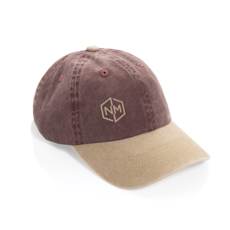 Dvojfarebná šiltovka BEAU AWARE™ Washed, 6 panelov, 270 g/m² maroon 6