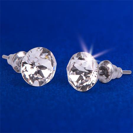 ART CRYSTELLA Náušnice "MADE WITH SWAROVSKI ELEMENTS", prírodné biele, 8 mm