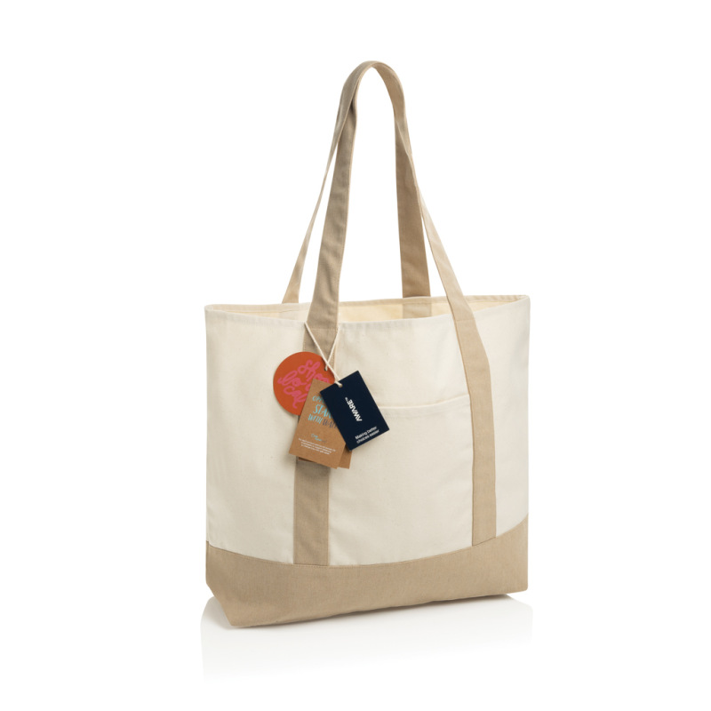 SHOP LOCAL AWARE™ recyklovaná bavlnená taška tote s gramážou off white 1