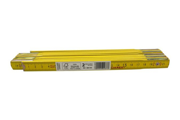 Meter skladací drevený, 2 m, FISCHER DAREX