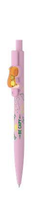Guľôčkové pero, 0,8 mm, stláčací mechanizmus, ICO "Capybara", pastelovo ružové 2